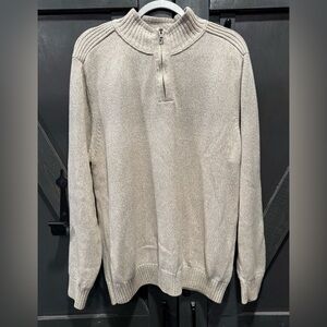 Dockers Men's Beige Zip-Up Sweater